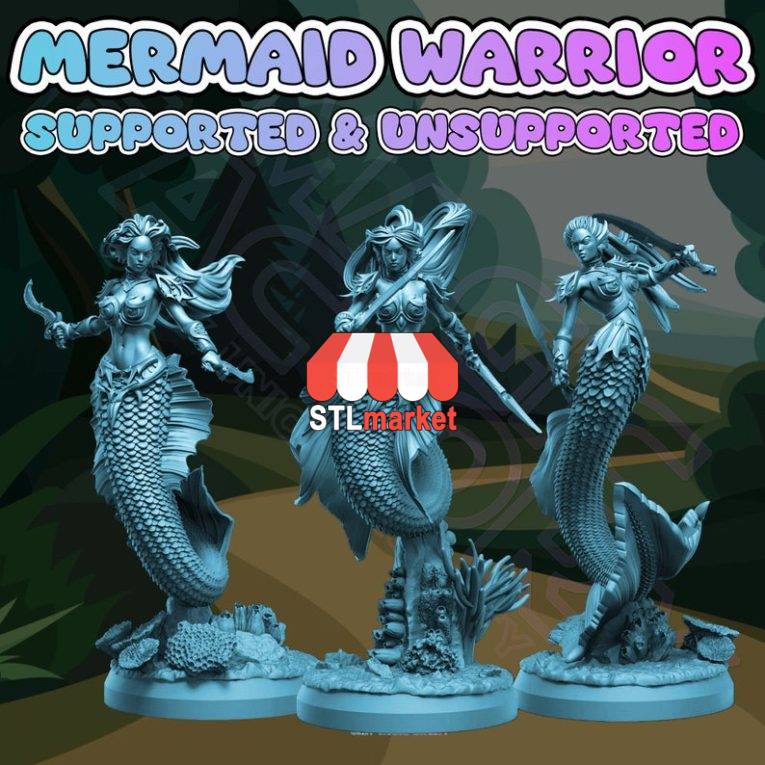 Mermaid-Warrior-Figure-STL-Model-Sexy-Mermaid-Wa_3