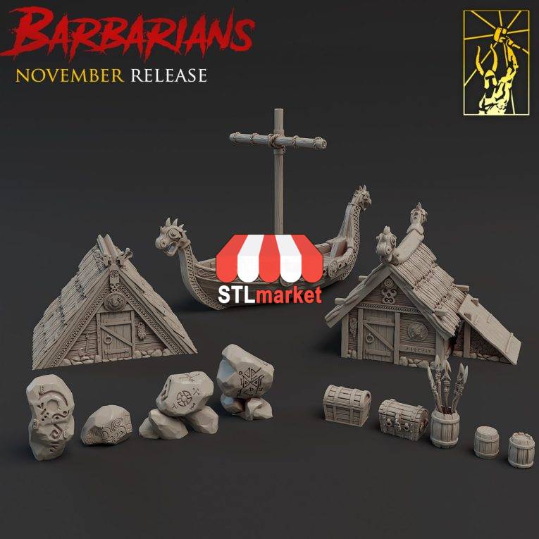 barbarians dnd stl miniature pack (15)