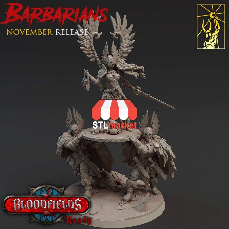 barbarians dnd stl miniature pack (7)