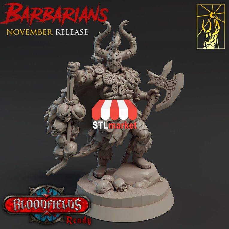 barbarians dnd stl miniature pack (8)