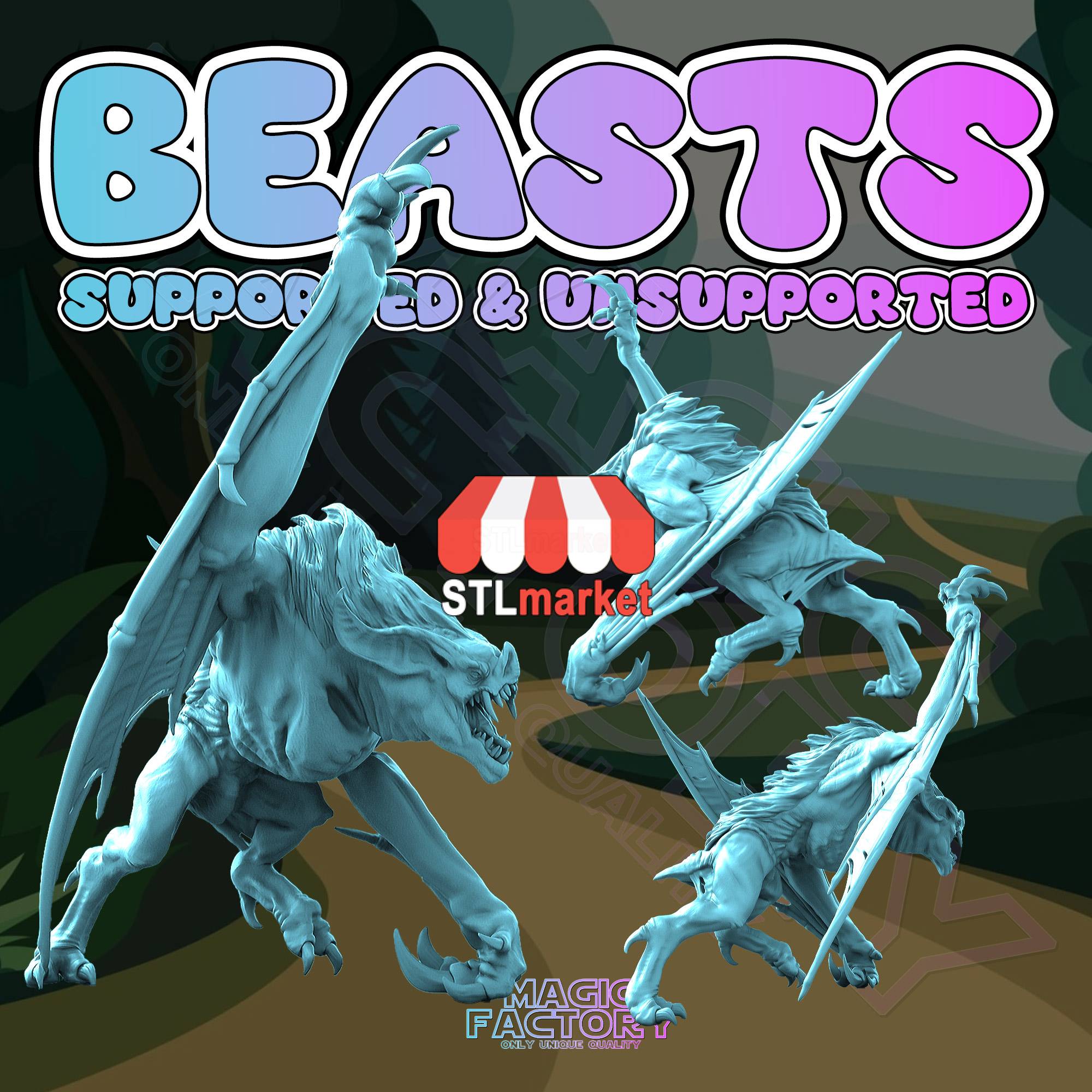 Beasts STL Pack – Feral Vampire Alt and Nova Raptor STL