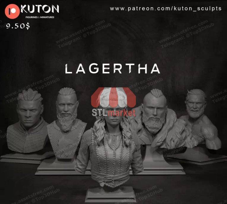 Lagertha Bust stl download